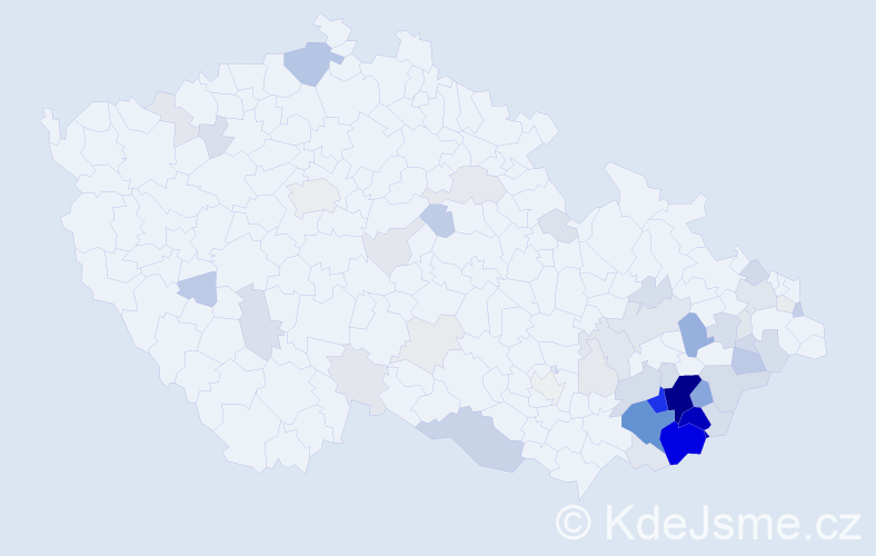 Příjmení: 'Gajdůšková', počet výskytů 233 v celé ČR