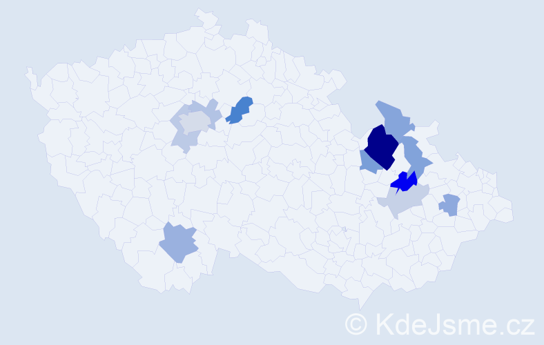 Příjmení: 'Krušinská', počet výskytů 24 v celé ČR
