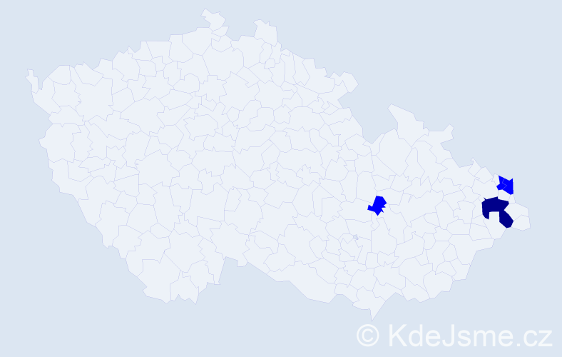 Příjmení: 'Krajancová', počet výskytů 5 v celé ČR