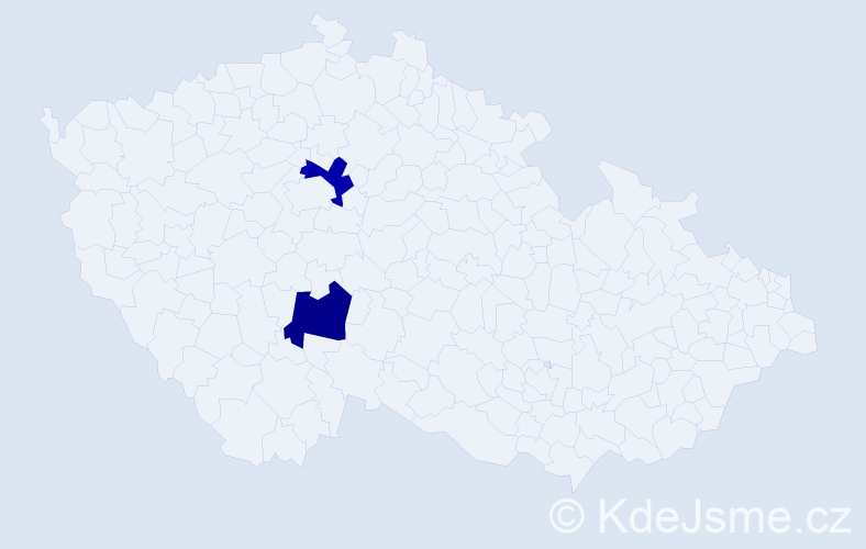 Příjmení: 'Chadžieva', počet výskytů 2 v celé ČR
