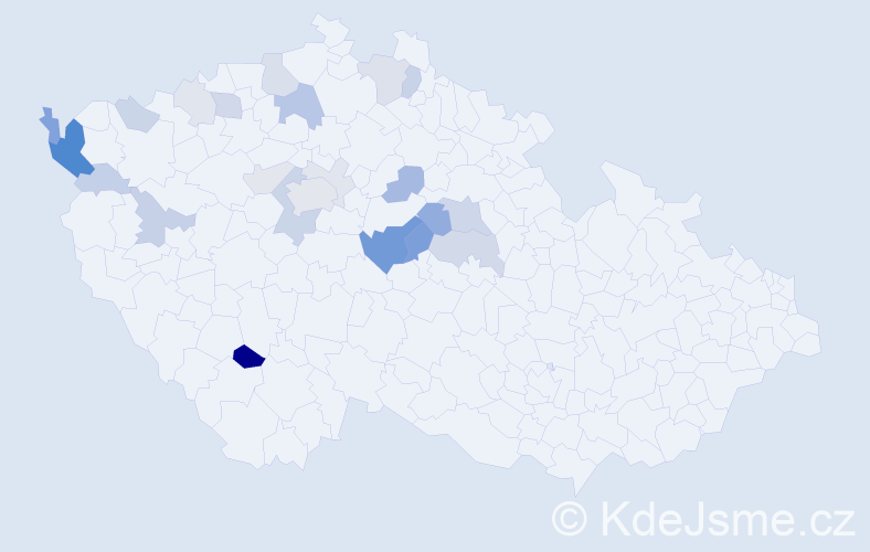 Příjmení: 'Kočárníková', počet výskytů 66 v celé ČR