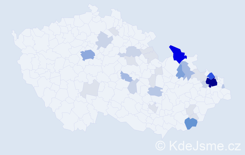 Příjmení: 'Kozubová', počet výskytů 121 v celé ČR