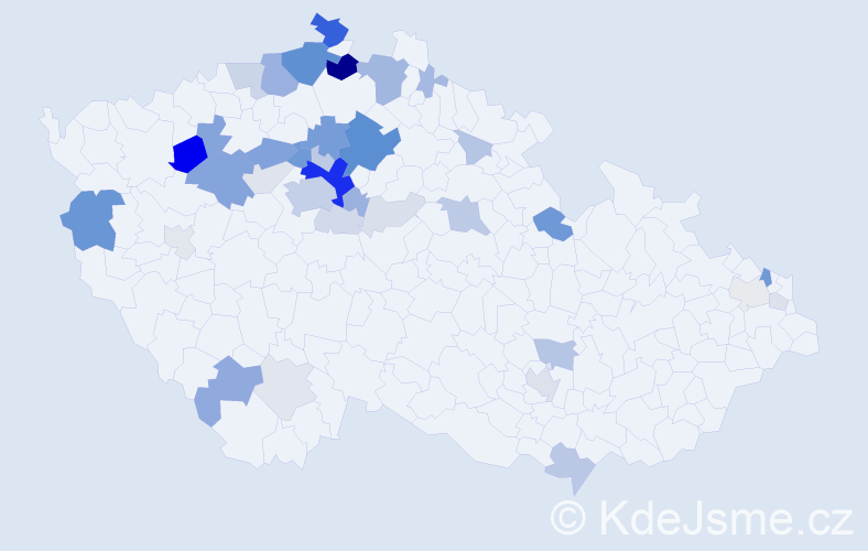 Příjmení: 'Honzátko', počet výskytů 134 v celé ČR