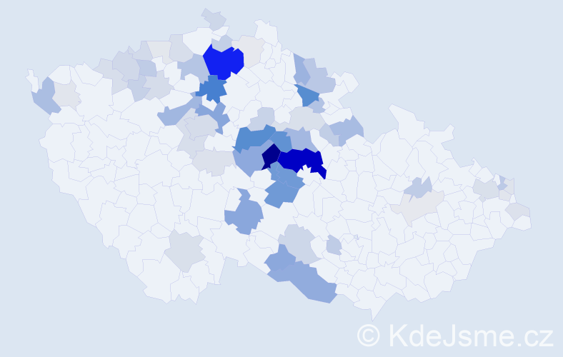 Příjmení: 'Nesládková', počet výskytů 204 v celé ČR