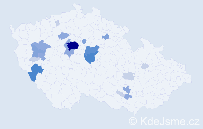 Příjmení: 'Brantová', počet výskytů 55 v celé ČR