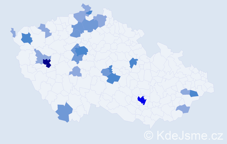 Příjmení: 'Rubner', počet výskytů 51 v celé ČR
