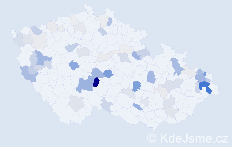 Příjmení: 'Adamovský', počet výskytů 206 v celé ČR