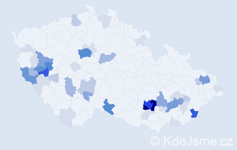 Příjmení: 'Pecl', počet výskytů 163 v celé ČR