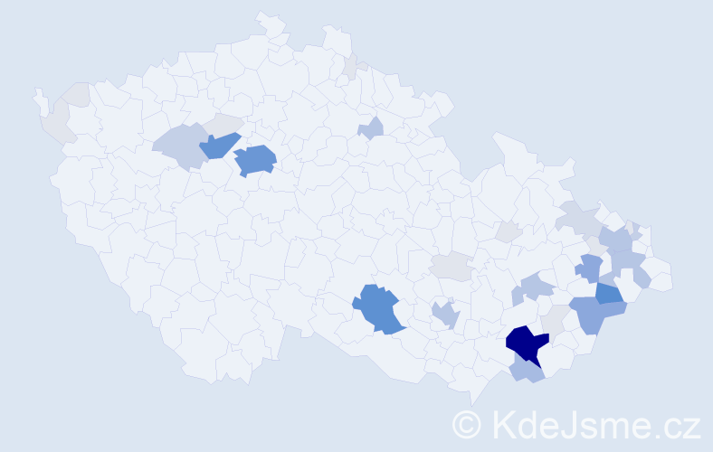 Příjmení: 'Kedroňová', počet výskytů 147 v celé ČR
