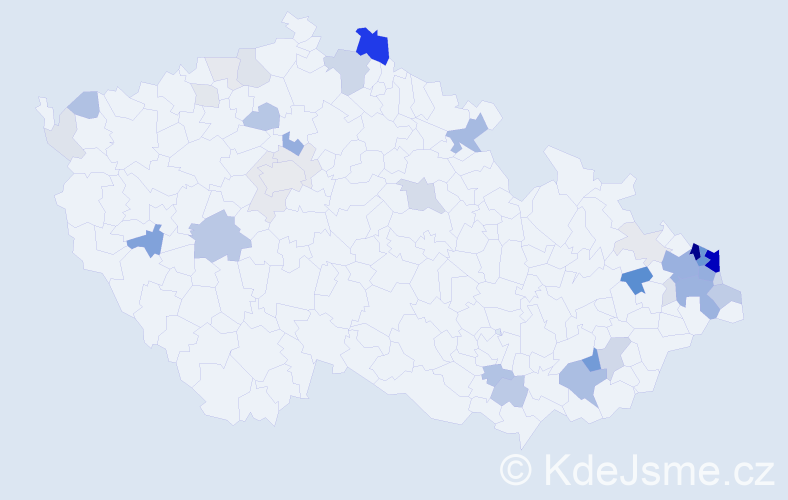 Příjmení: 'Mazurek', počet výskytů 170 v celé ČR