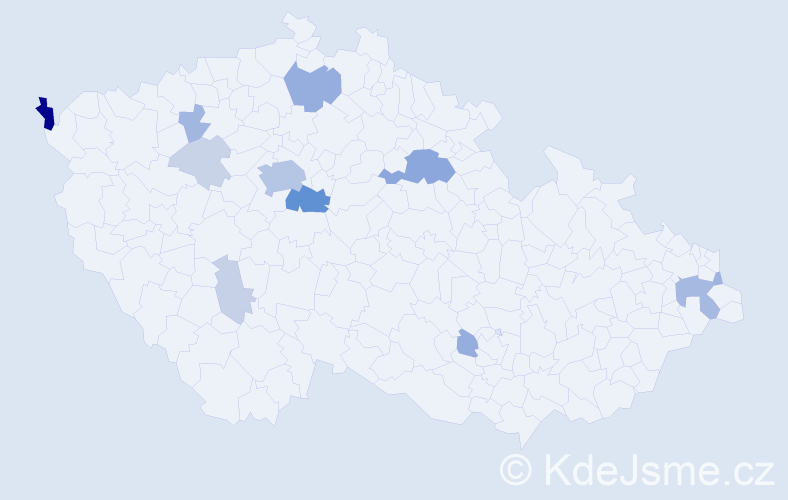 Příjmení: 'Bado', počet výskytů 43 v celé ČR