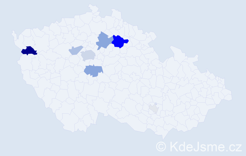 Příjmení: 'Purkrtová', počet výskytů 26 v celé ČR