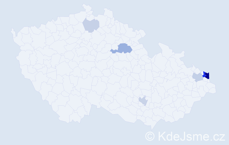 Příjmení: 'Mirová', počet výskytů 26 v celé ČR
