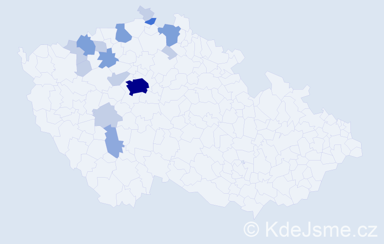 Příjmení: 'Cechl', počet výskytů 38 v celé ČR