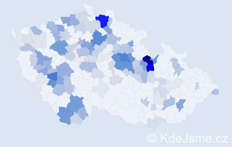 Příjmení: 'Netušil', počet výskytů 526 v celé ČR