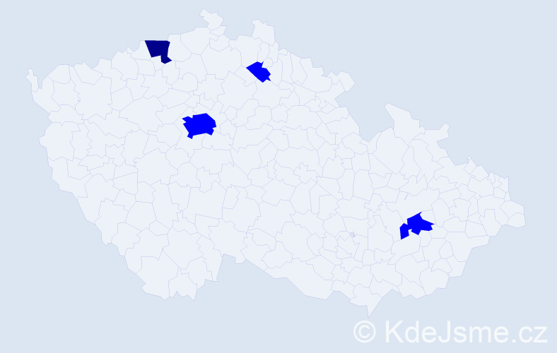 Příjmení: 'Dobosová', počet výskytů 5 v celé ČR