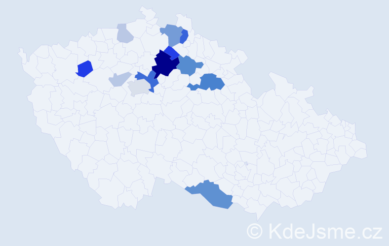 Příjmení: 'Bacovský', počet výskytů 35 v celé ČR