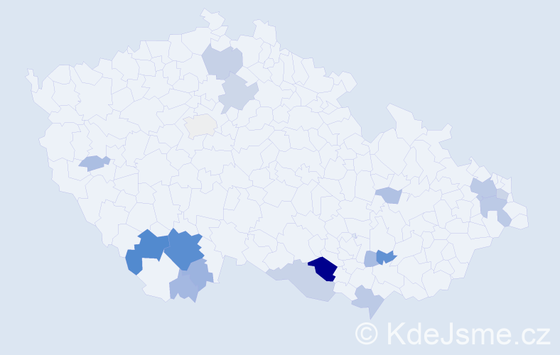 Příjmení: 'Remiášová', počet výskytů 56 v celé ČR