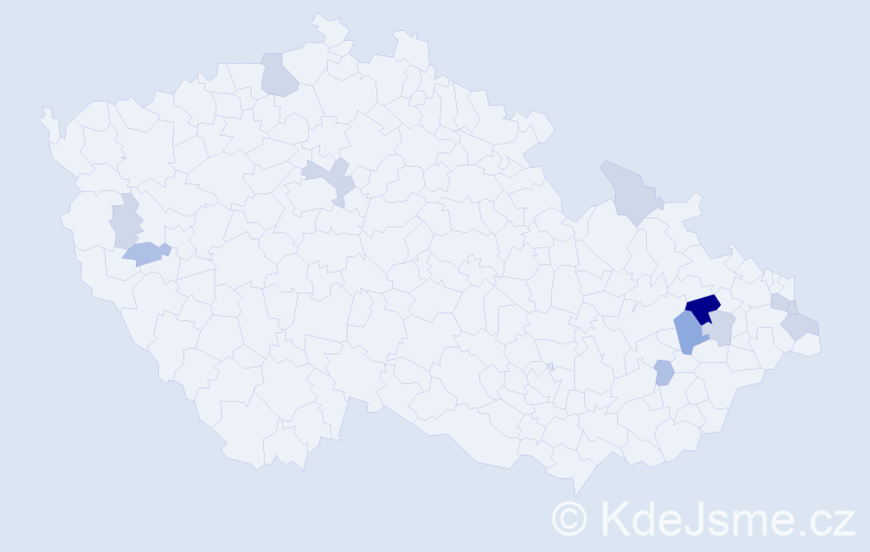 Příjmení: 'Klezlová', počet výskytů 30 v celé ČR
