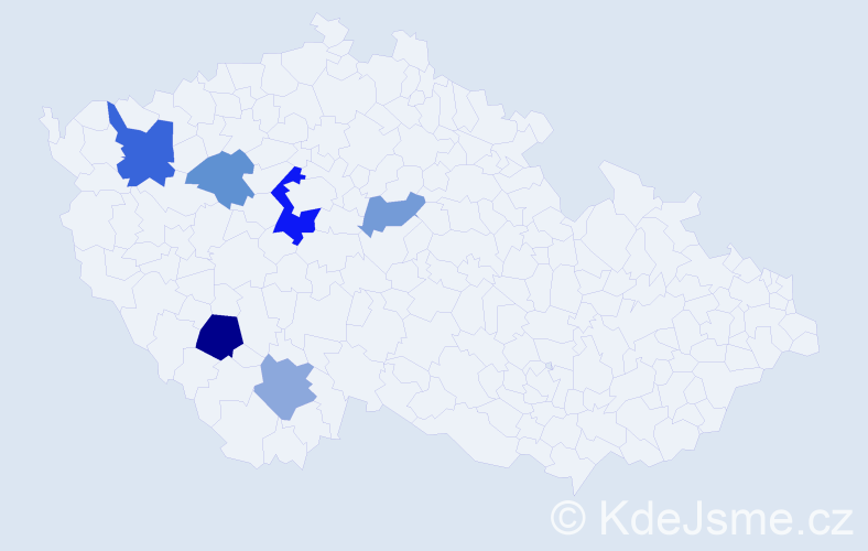 Příjmení: 'Dlohoš', počet výskytů 10 v celé ČR