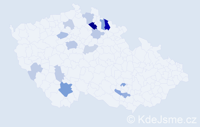 Příjmení: 'Petechel', počet výskytů 43 v celé ČR