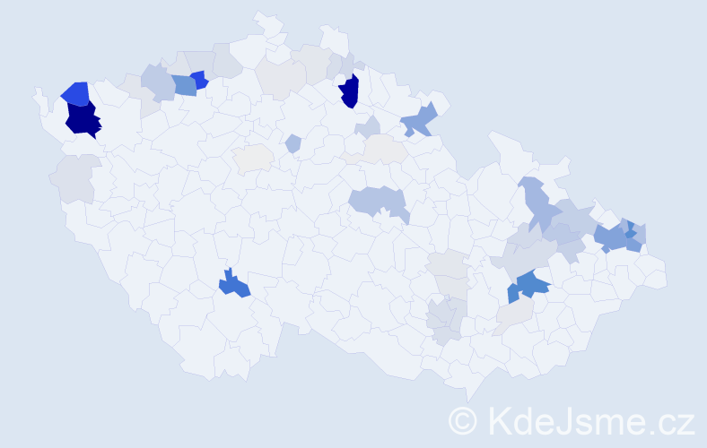 Příjmení: 'Klempár', počet výskytů 265 v celé ČR