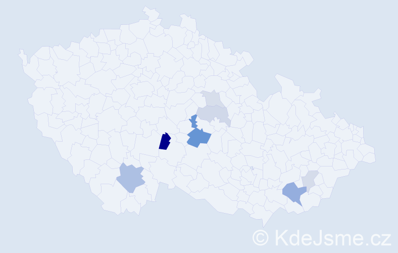 Příjmení: 'Kerbrová', počet výskytů 15 v celé ČR