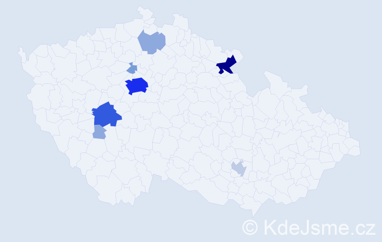 Příjmení: 'Páca', počet výskytů 31 v celé ČR