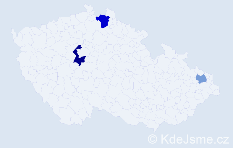 Příjmení: 'Valentko', počet výskytů 8 v celé ČR