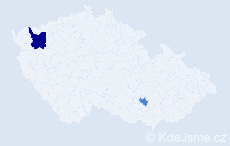 Příjmení: 'Ludas', počet výskytů 4 v celé ČR