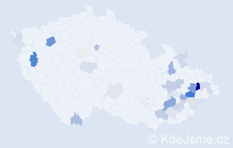 Příjmení: 'Nenutilová', počet výskytů 63 v celé ČR