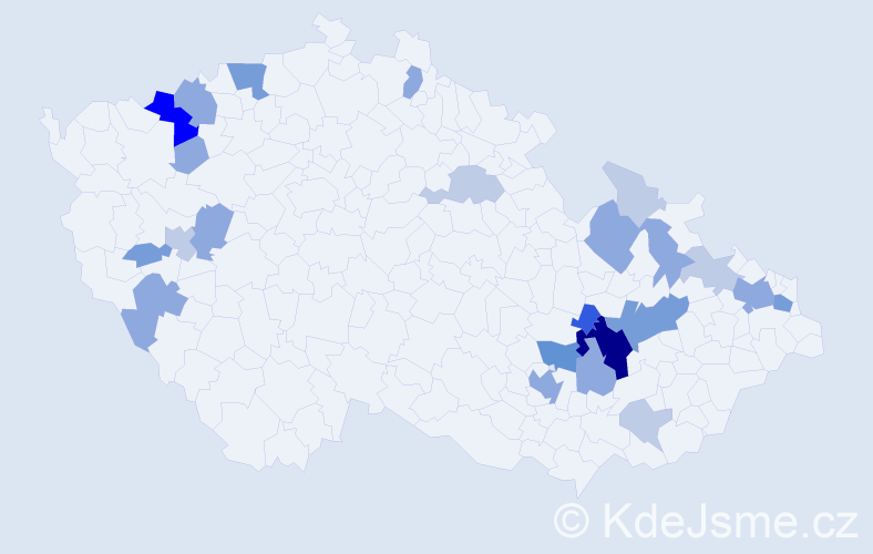 Příjmení: 'Klemsová', počet výskytů 65 v celé ČR