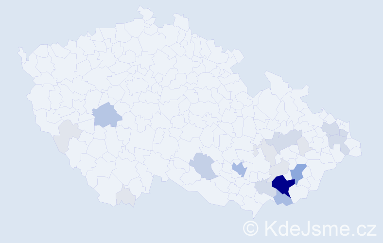 Příjmení: 'Otrusina', počet výskytů 73 v celé ČR