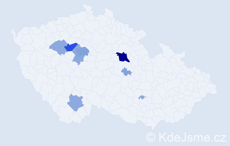 Příjmení: 'Černohubá', počet výskytů 21 v celé ČR