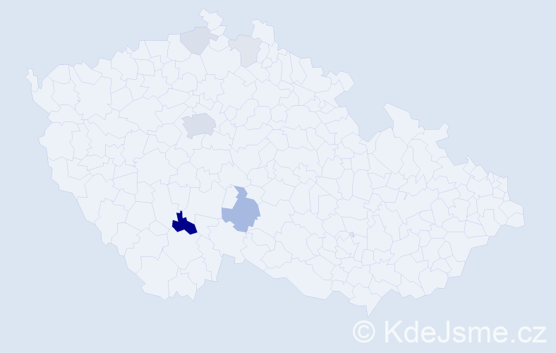 Příjmení: 'Dobal', počet výskytů 17 v celé ČR