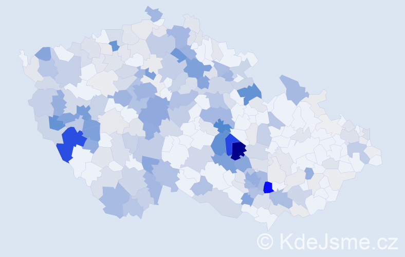 Příjmení: 'Palečková', počet výskytů 1004 v celé ČR