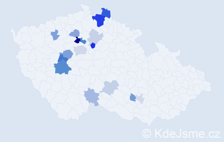 Příjmení: 'Dörfl', počet výskytů 41 v celé ČR