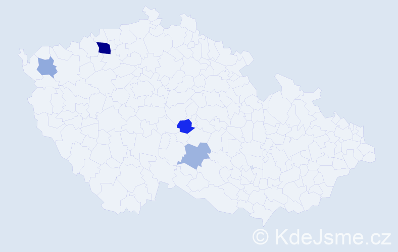 Příjmení: 'Dodávková', počet výskytů 8 v celé ČR
