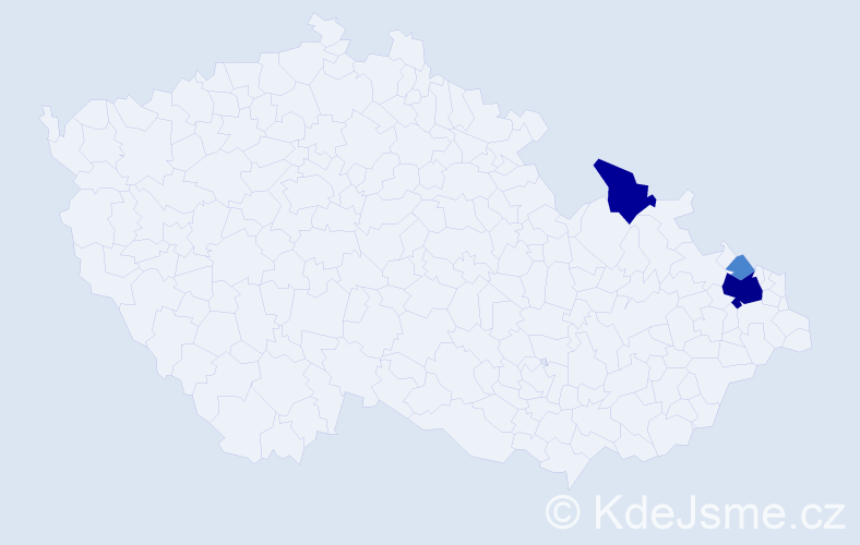 Příjmení: 'Augustynek', počet výskytů 13 v celé ČR