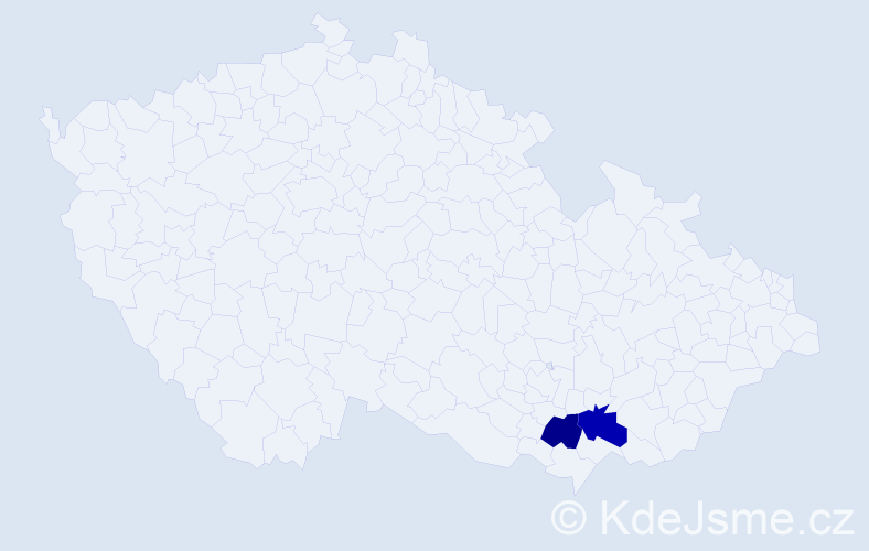 Příjmení: 'Sajbenová', počet výskytů 5 v celé ČR