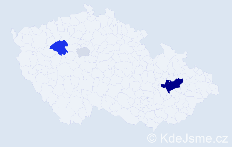 Příjmení: 'Czibor', počet výskytů 5 v celé ČR