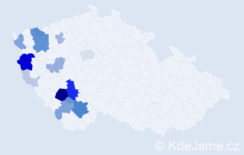 Příjmení: 'Lafatová', počet výskytů 69 v celé ČR
