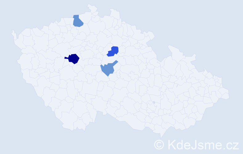 Příjmení: 'Kurenda', počet výskytů 7 v celé ČR