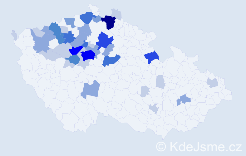 Příjmení: 'Gruncl', počet výskytů 118 v celé ČR