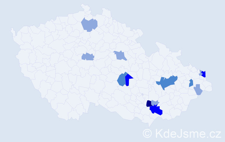 Příjmení: 'Bartalosová', počet výskytů 29 v celé ČR