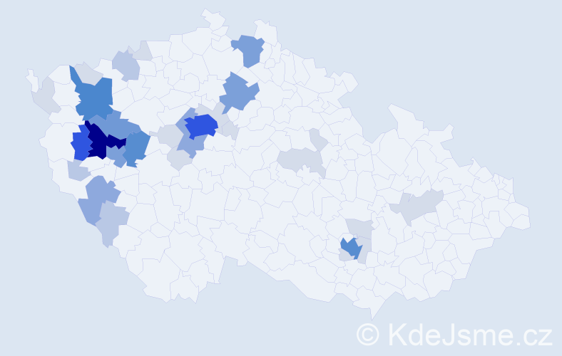 Příjmení: 'Dyk', počet výskytů 110 v celé ČR