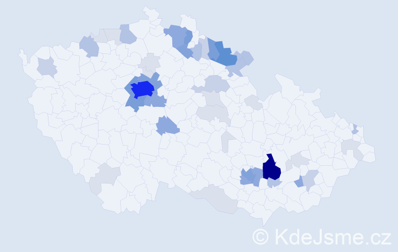 Příjmení: 'Srna', počet výskytů 152 v celé ČR