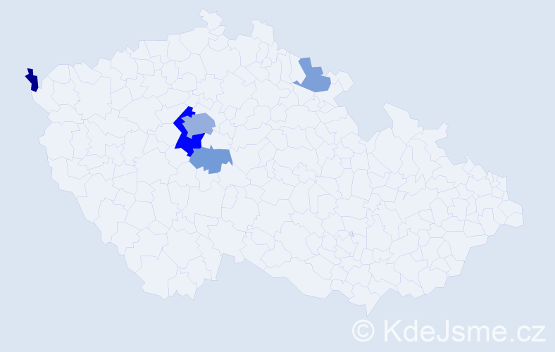 Příjmení: 'Mlíkovský', počet výskytů 14 v celé ČR