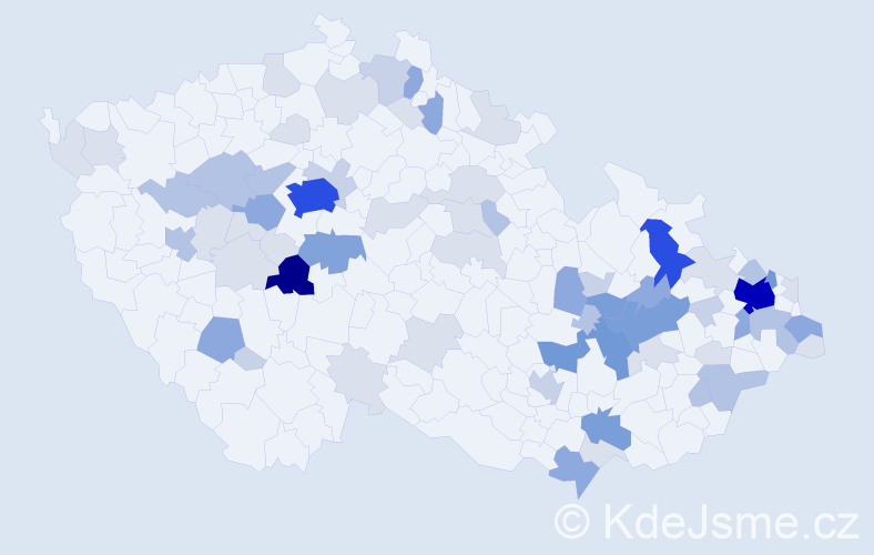 Příjmení: 'Kopka', počet výskytů 232 v celé ČR