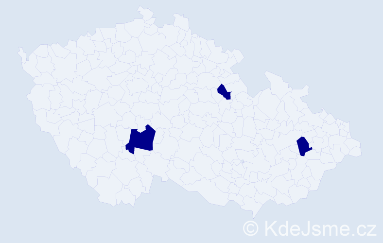 Příjmení: 'Friščáková', počet výskytů 3 v celé ČR